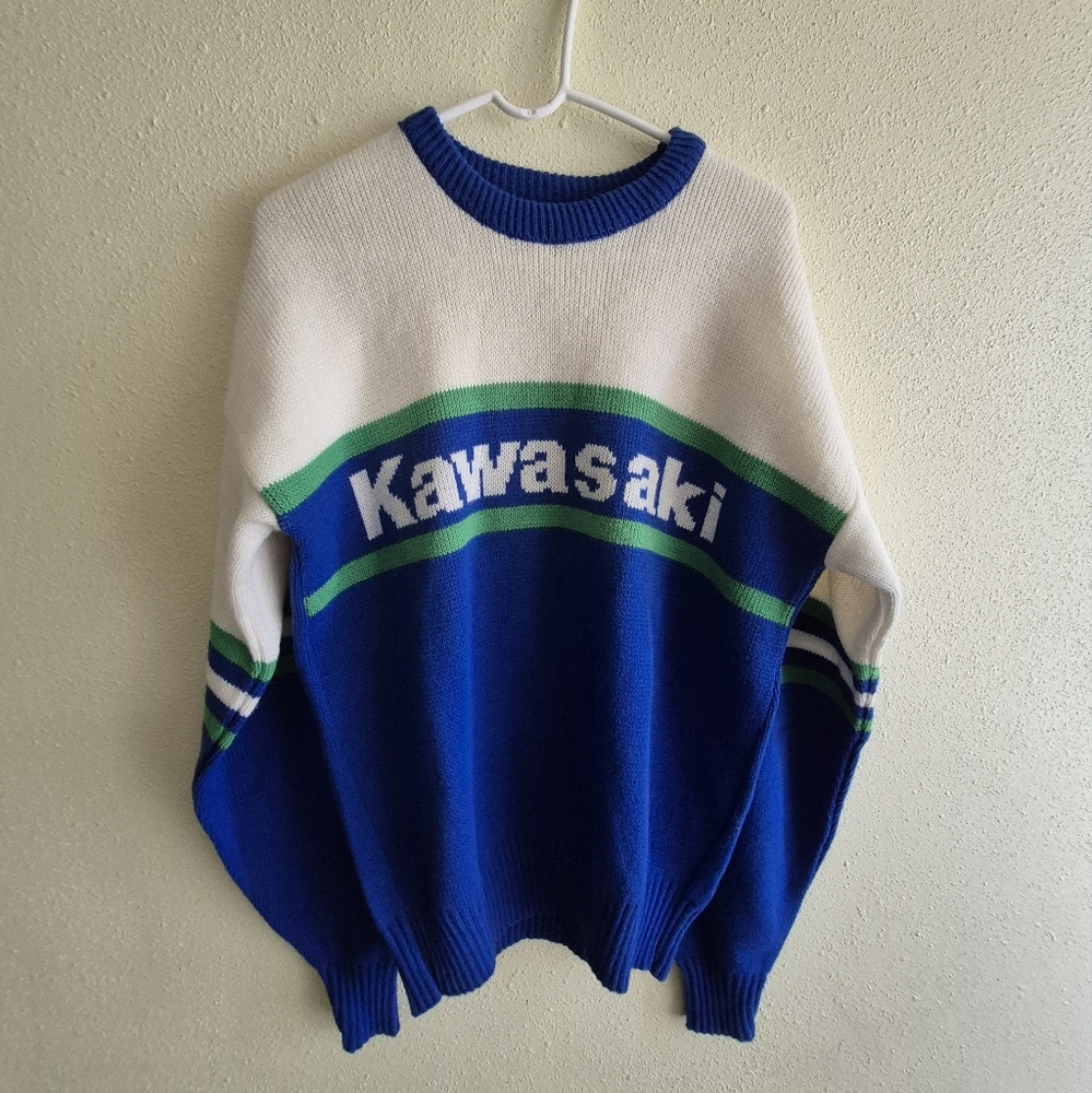 Vintage 1984 Kawasaki Wool Blend Sweater Adult Medium
